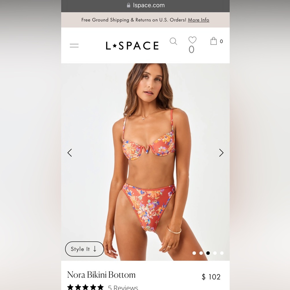 NWT L*Space Nico Bikini Top and Bottom